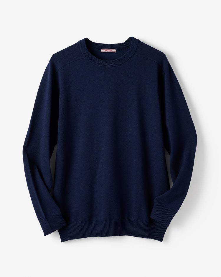 カシミヤシルク混ウォッシャブルクルーニット 詳細画像 ネイビー 1