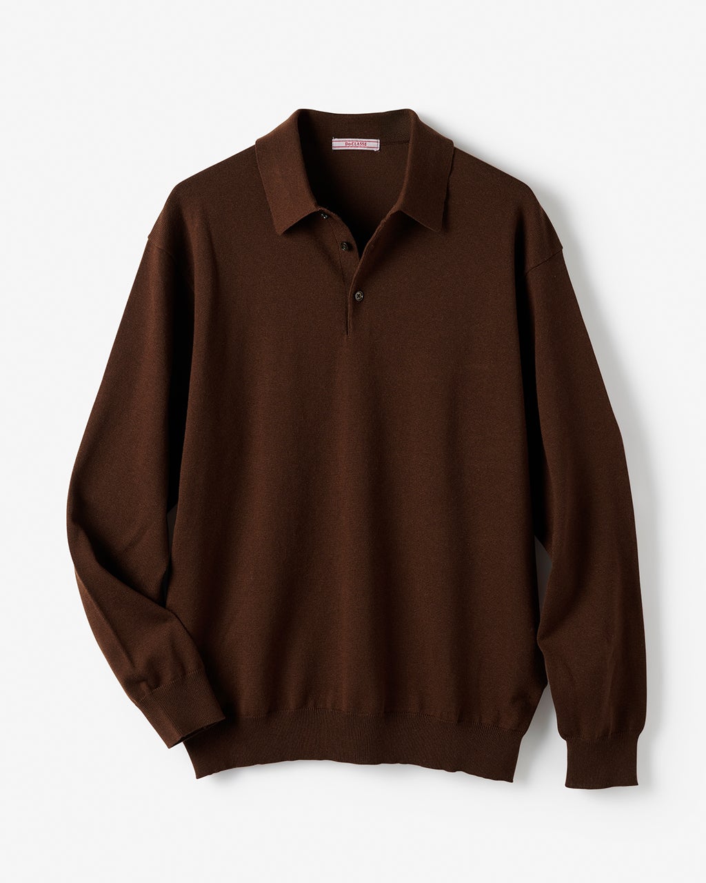 Malo カシミヤ × シルク ニットポロシャツ 46 ブラック マーロ カシミヤシルク混ウォッシャブルポロシャツ/DoCLASSE