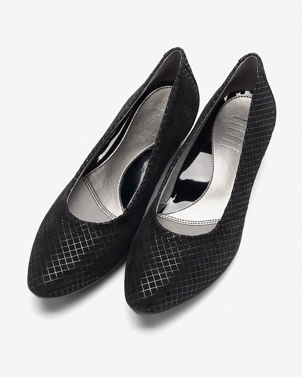 OHGA ブラック ポインテッドトゥパンプス ブラック ポインテッドトゥパンプス ブラック/グレー | P.S.FA