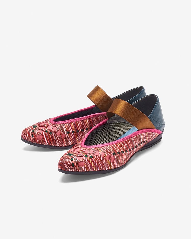 ストラップフラットパンプニーカー 詳細画像 レッド・パターン 2