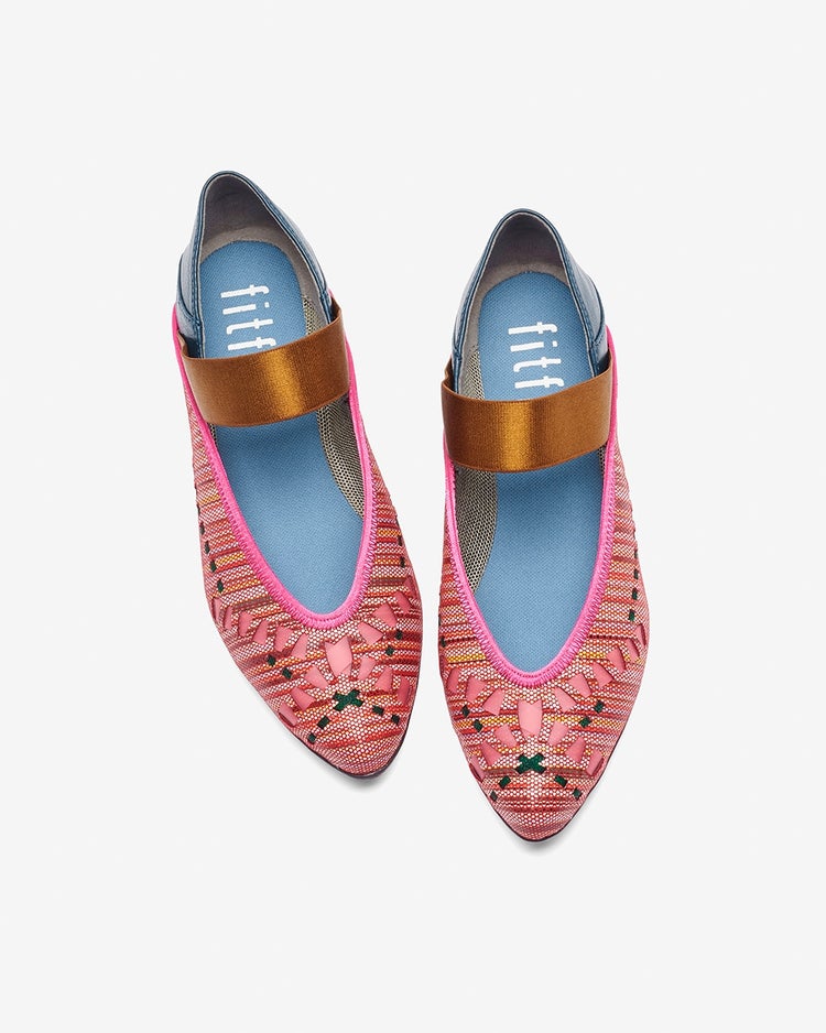 ストラップフラットパンプニーカー 詳細画像 レッド・パターン 7