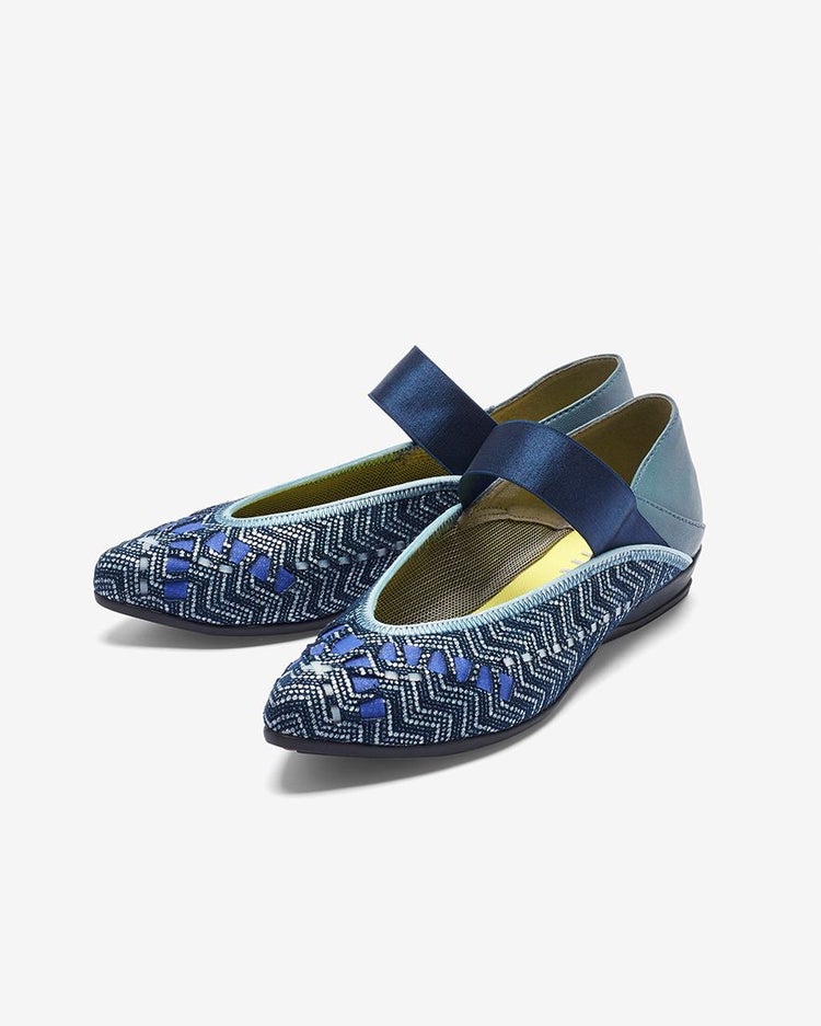 ストラップフラットパンプニーカー 詳細画像 ネイビーパターン 1