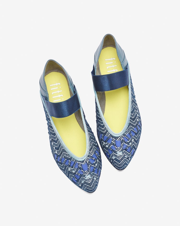 ストラップフラットパンプニーカー 詳細画像 ネイビーパターン 6