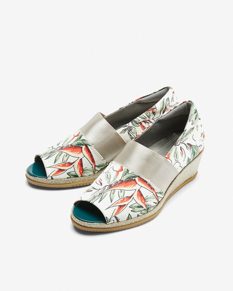 しなやかウエッジストレッチオープントゥ 詳細画像 グリーン・パターン 1