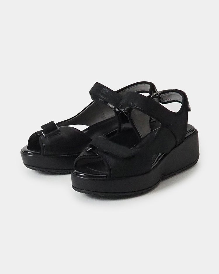 厚底3ベルトサンダル 詳細画像 ブラック 1