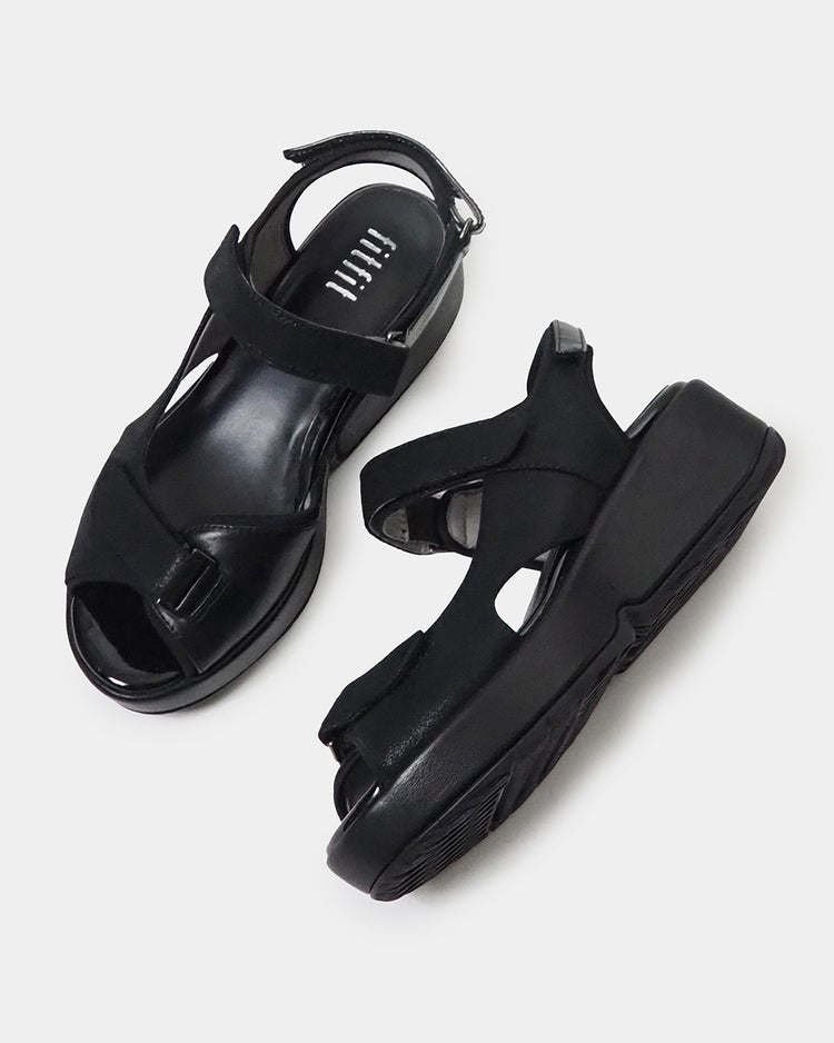 厚底3ベルトサンダル 詳細画像 ブラック 5