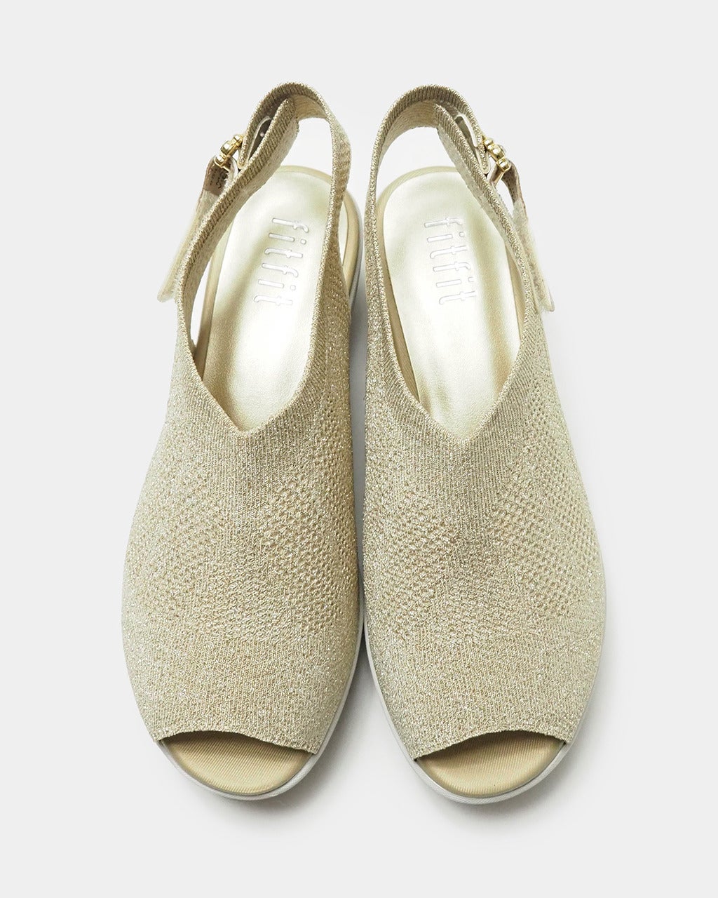 厚底ニットサンダルビジュー/40代50代からのレディース