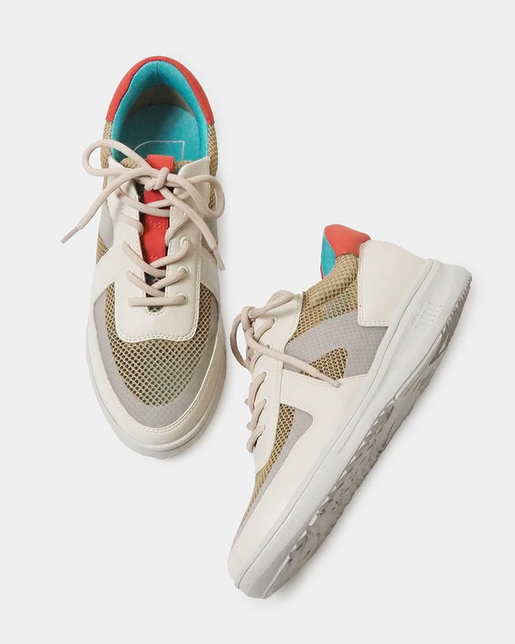 シアーLITEスニーカー 詳細画像 オフホワイト&times;ベージュ 5