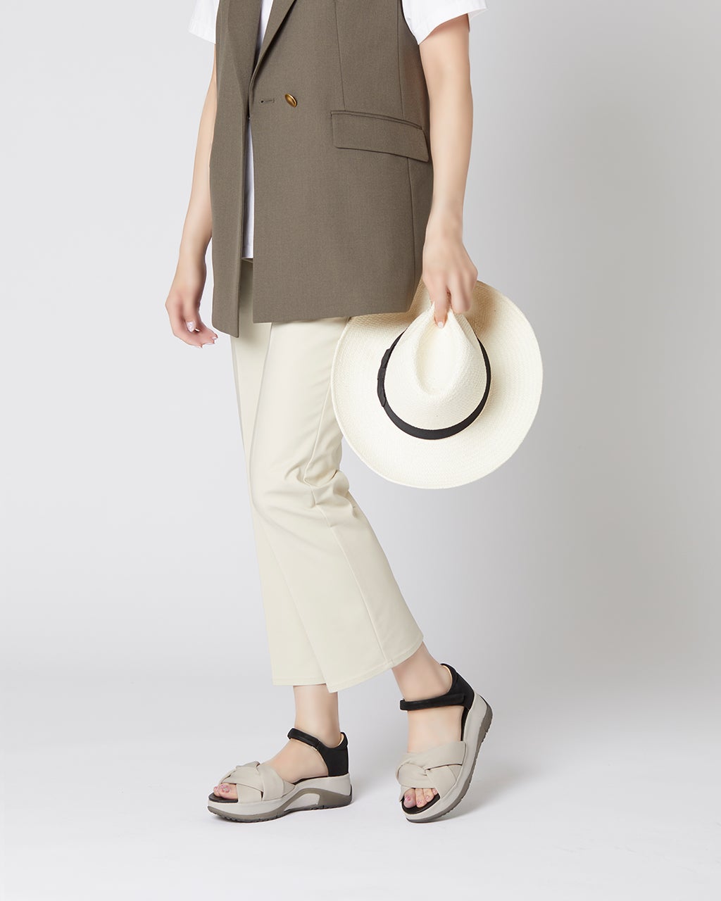 クッションツイストサンダル/40代50代からのレディース