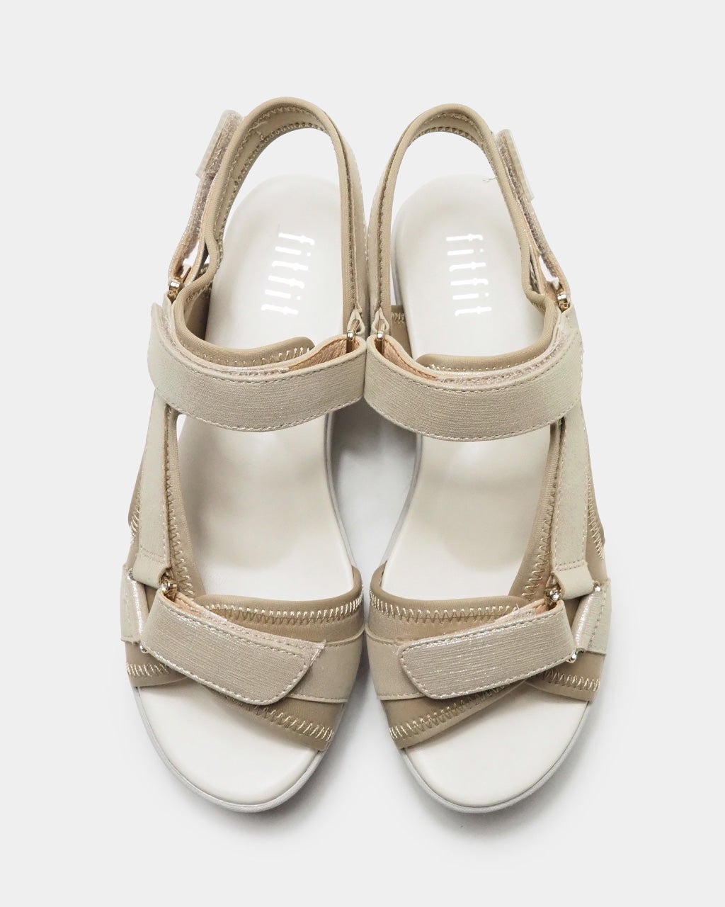 美品 フィットフィット ☆ パンチング サンダル アンクルストラップ 23 3E 靴/シューズ