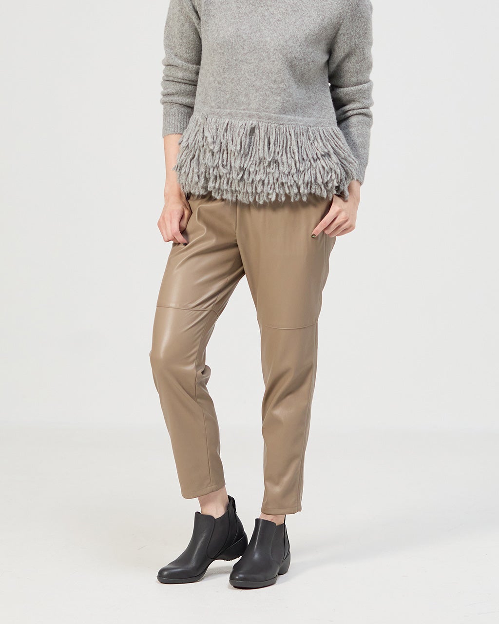 レザーサイドゴアアンクルブーツ/40代50代からのレディース