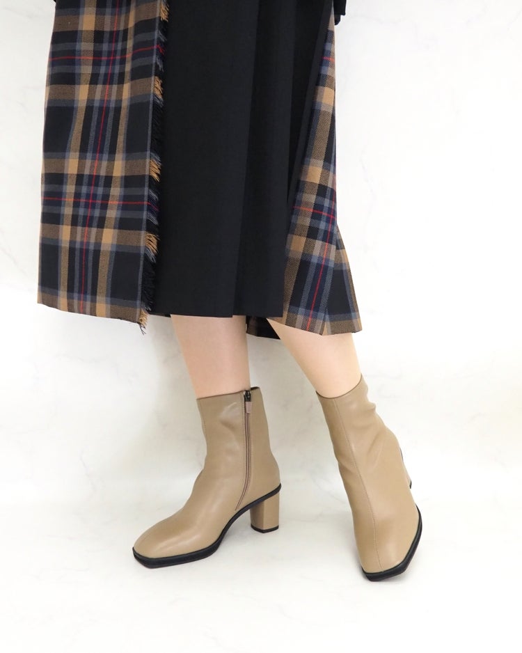 撥水フレックスヒールスクエアトゥブーツ 詳細画像 ベージュ 10