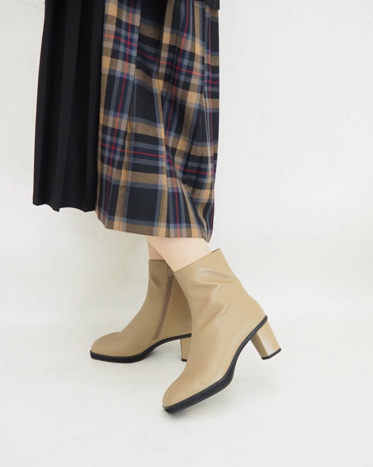 撥水フレックスヒールスクエアトゥブーツ 詳細画像 ベージュ 9