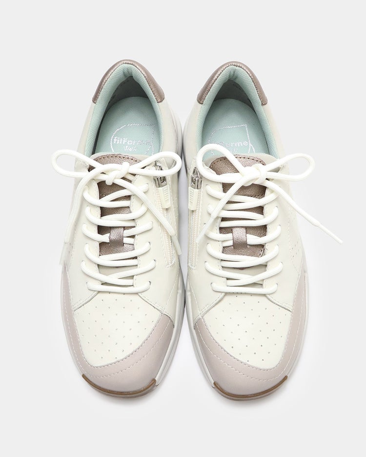 レザージップスニーカーWoW 詳細画像 グレーＸオフ 5