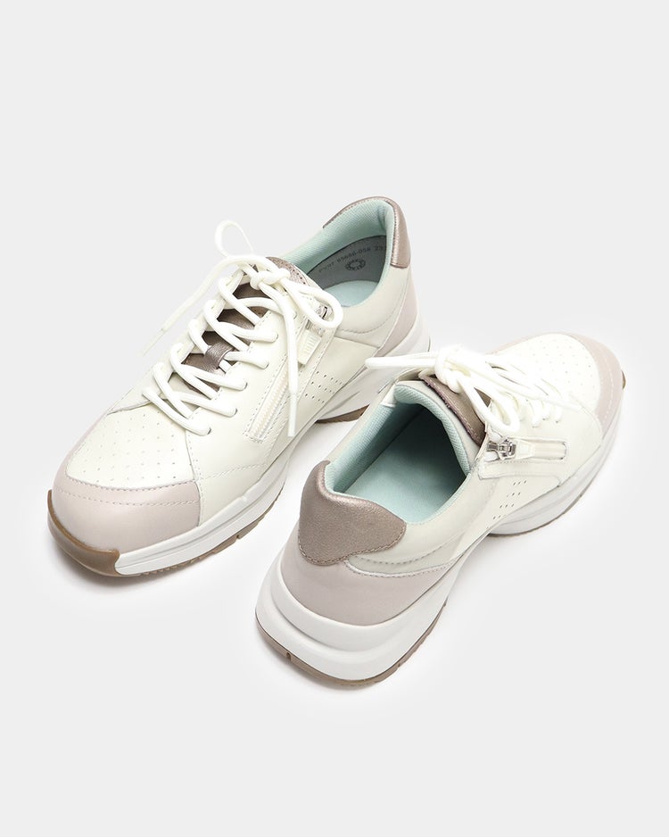 レザージップスニーカーWoW 詳細画像 グレーＸオフ 7