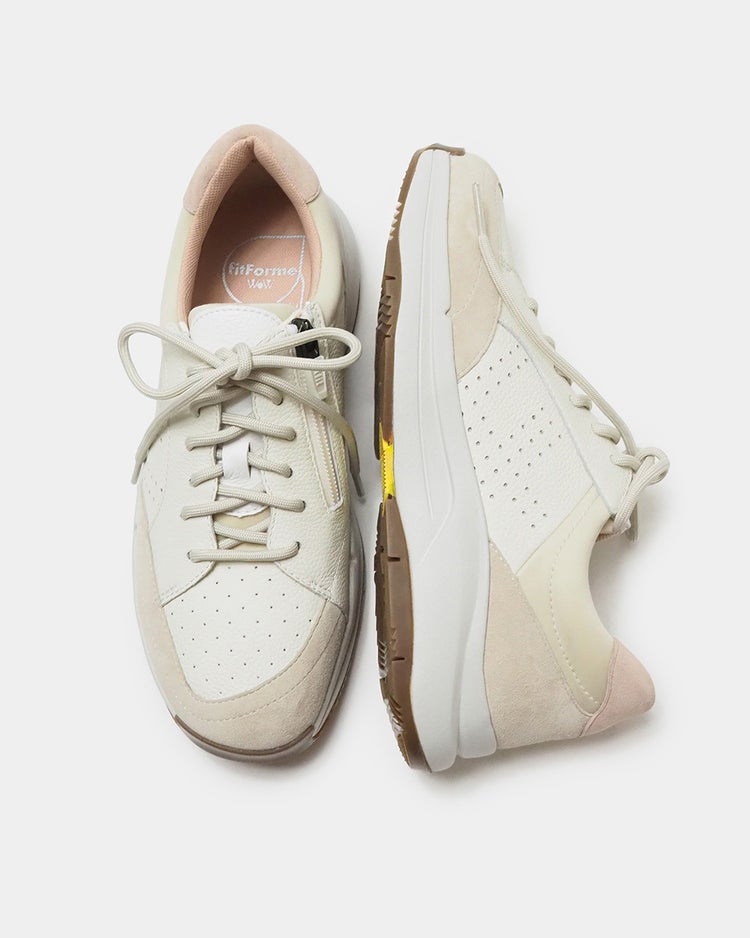 レザージップスニーカーWoW 詳細画像 ライトベージュ 7