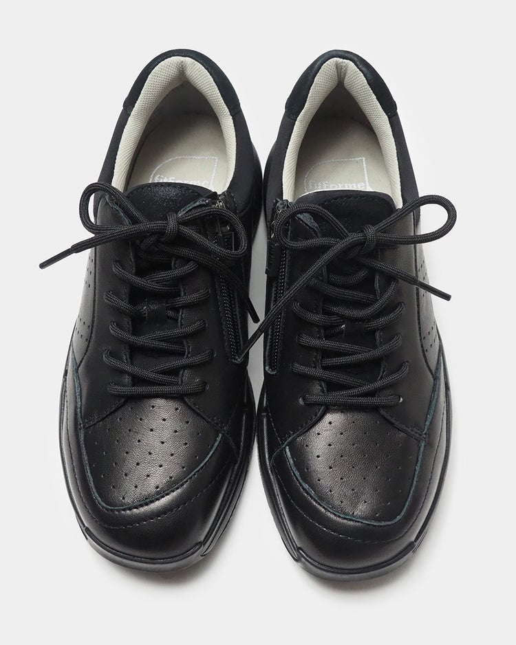 レザージップスニーカーWoW 詳細画像 ブラック&times;ブラック 5