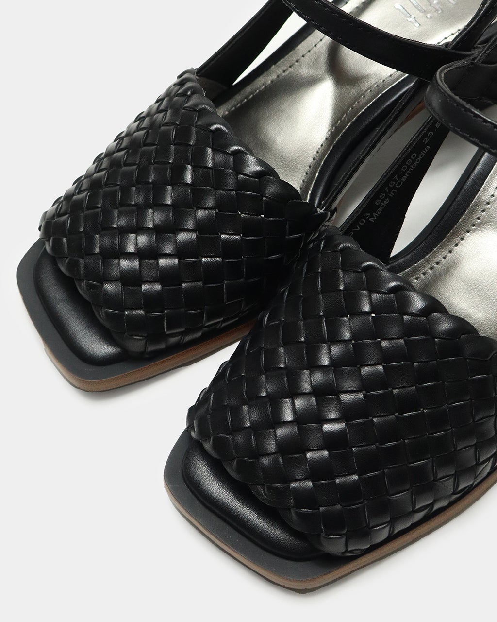 ソフトメッシュブロックヒールサンダル/40代50代からのレディース