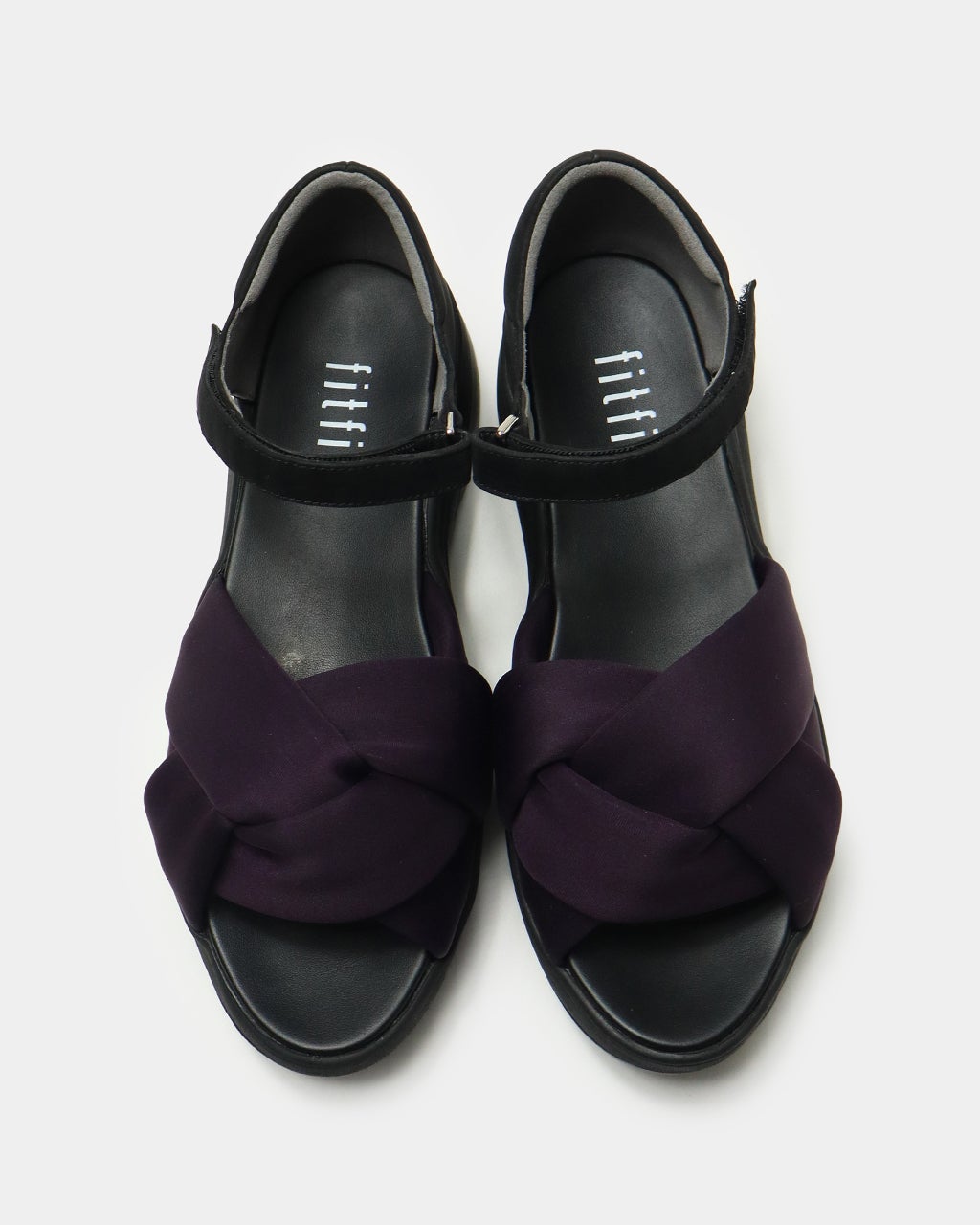 【美品】fitfitフィットフィット　クッションツイストサンダル　厚底23.5㎝ クッションツイストサンダル （ベージュ×ブラック） -fitfit