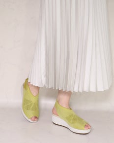 厚底シアーニットサンダル