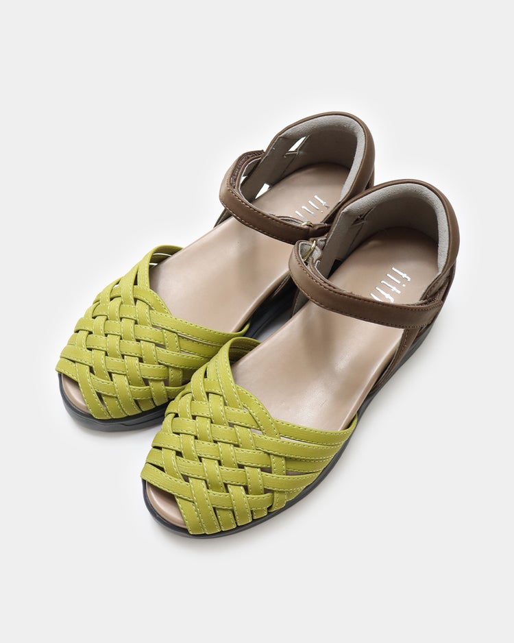 ヒールカバーメッシュLITEサンダル 詳細画像 イエロー&times;ベージュ 5