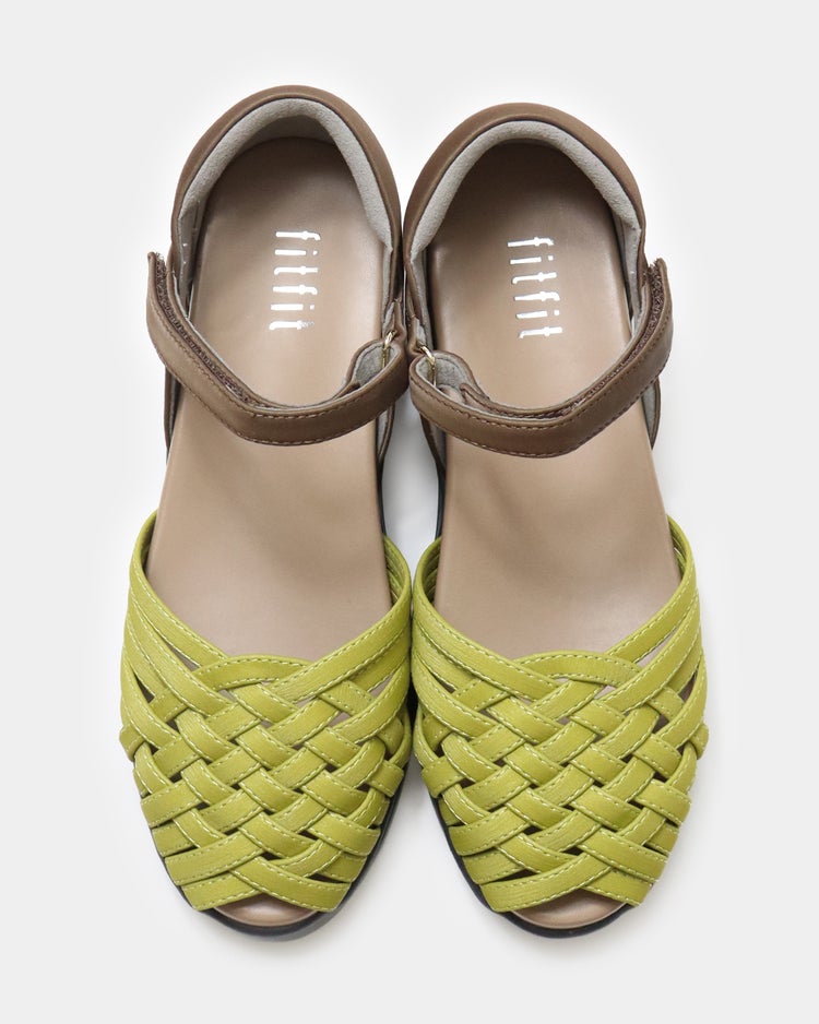 ヒールカバーメッシュLITEサンダル 詳細画像 イエロー&times;ベージュ 6