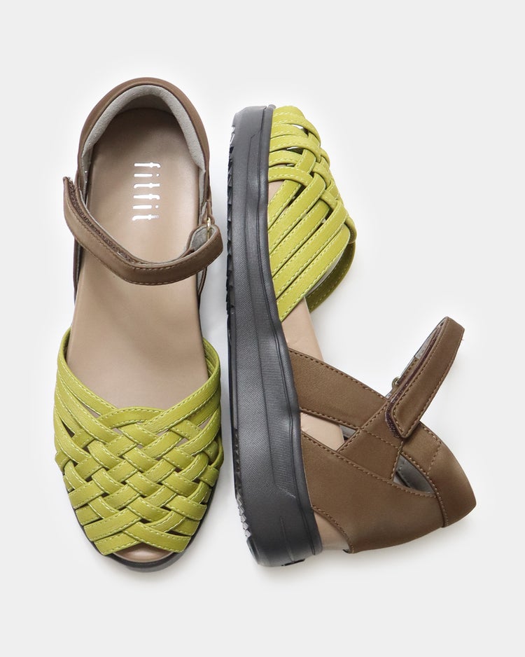 ヒールカバーメッシュLITEサンダル 詳細画像 イエロー&times;ベージュ 8