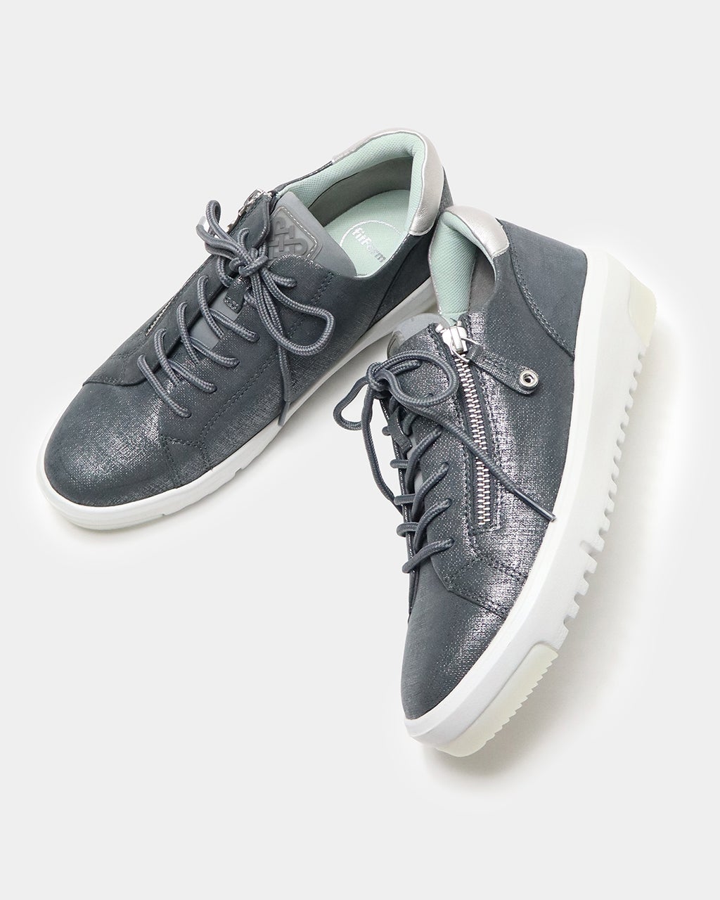 美品 fit fit フィットフィット 25 レザー スニーカー サイドジップ サイドジップレザースニーカー700/40代50代からのレディース