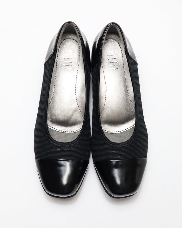 撥水バイカラーパンプス301 詳細画像 メタブラック 5