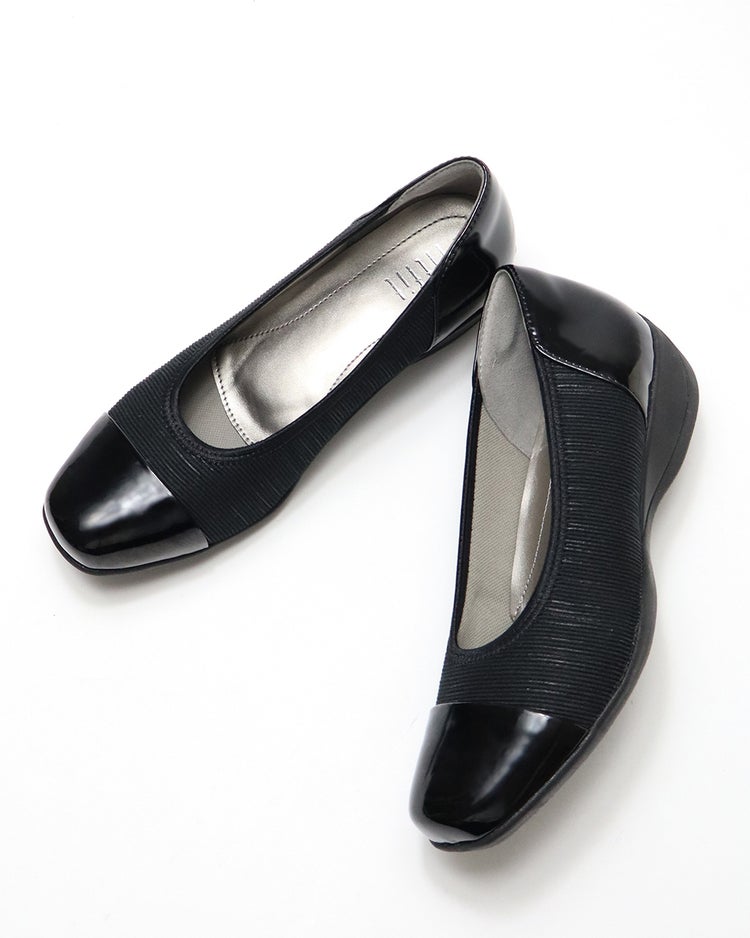 撥水バイカラーパンプス301 詳細画像 メタブラック 6