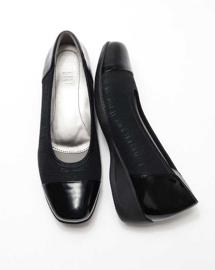 撥水バイカラーパンプス301 詳細画像 メタブラック 7