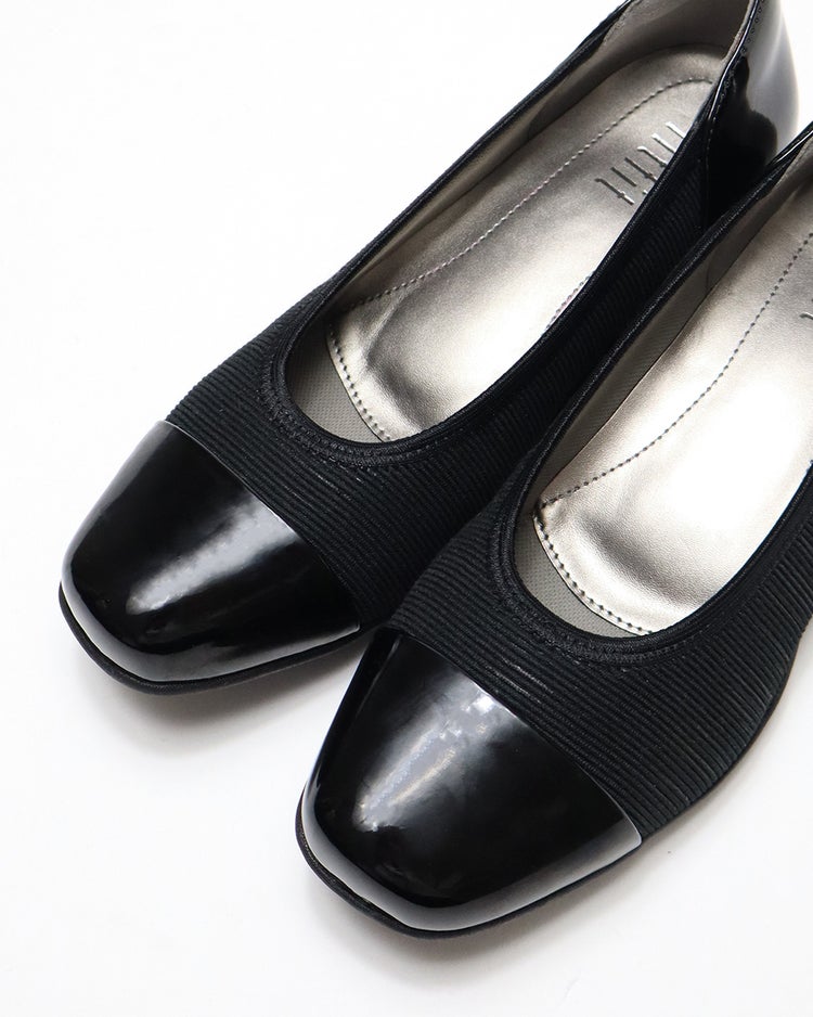 撥水バイカラーパンプス301 詳細画像 メタブラック 8
