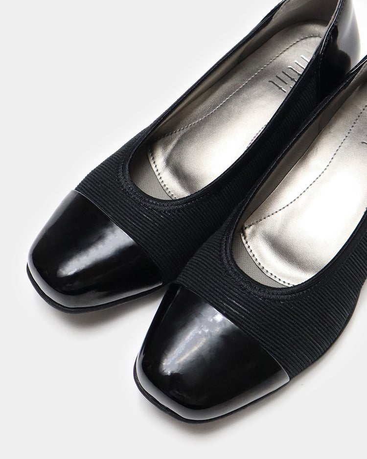 撥水バイカラーパンプス301 詳細画像 メタブラック 9