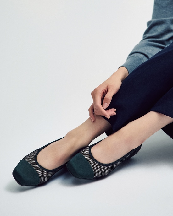 撥水バイカラーパンプス301