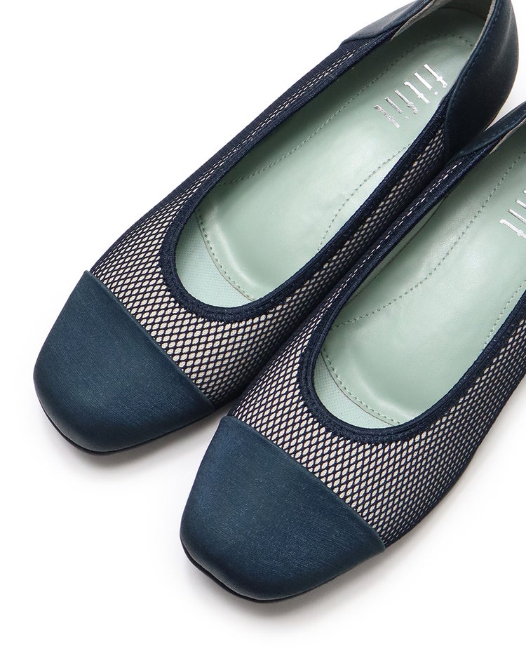 撥水バイカラーパンプス301 詳細画像 ネイビーＸオフ 9