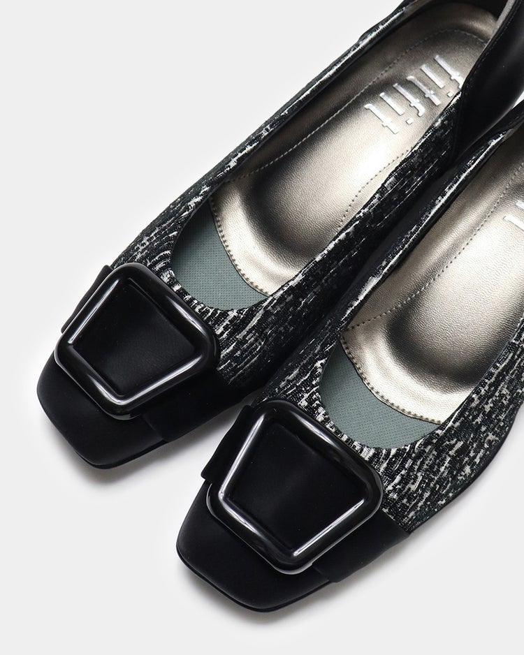 撥水バックルバレエ 320 詳細画像 ブラック&times;ホワイト 10