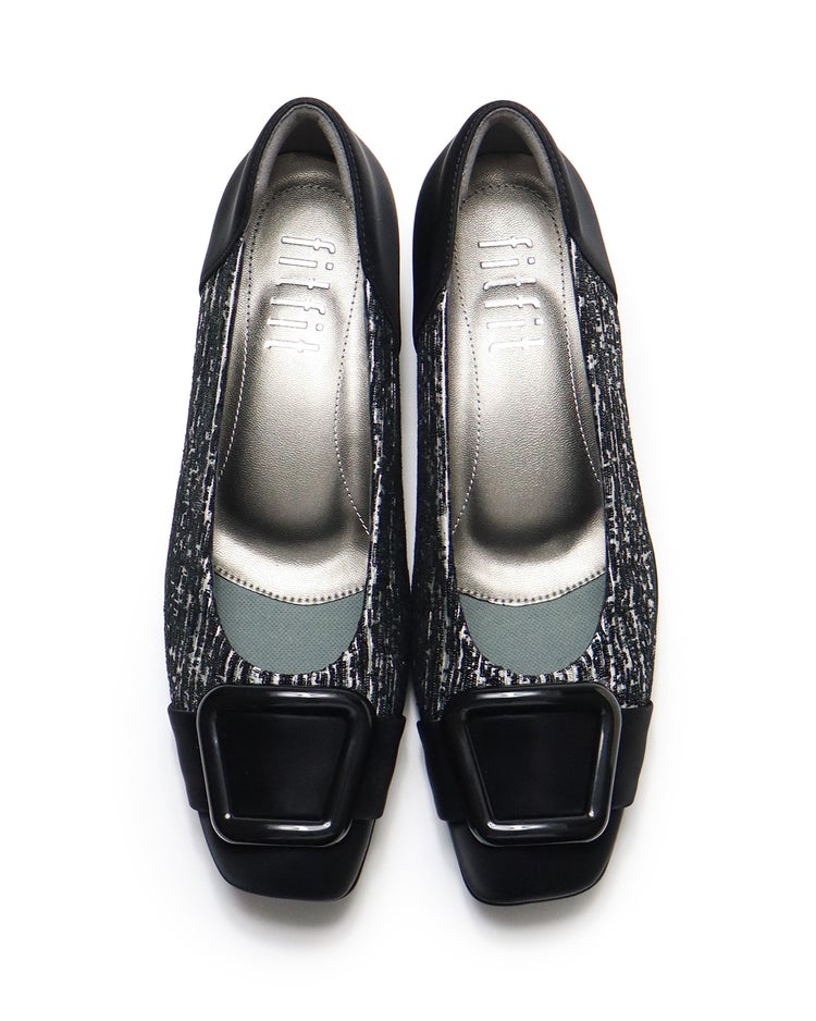 撥水バックルバレエ 320 詳細画像 ブラック&times;ホワイト 5