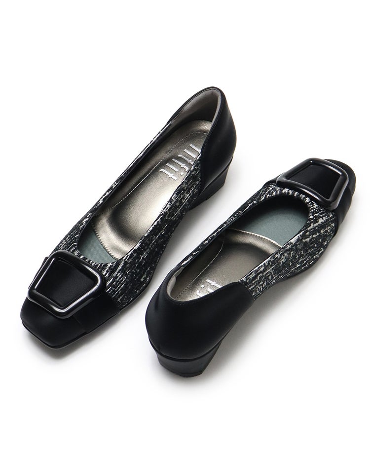 撥水バックルバレエ 320 詳細画像 ブラック&times;ホワイト 7