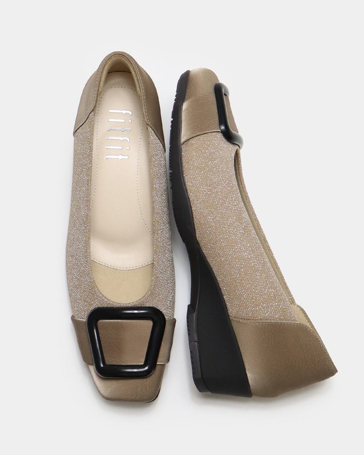 撥水バックルバレエ 320 詳細画像 ラメベージュ 7