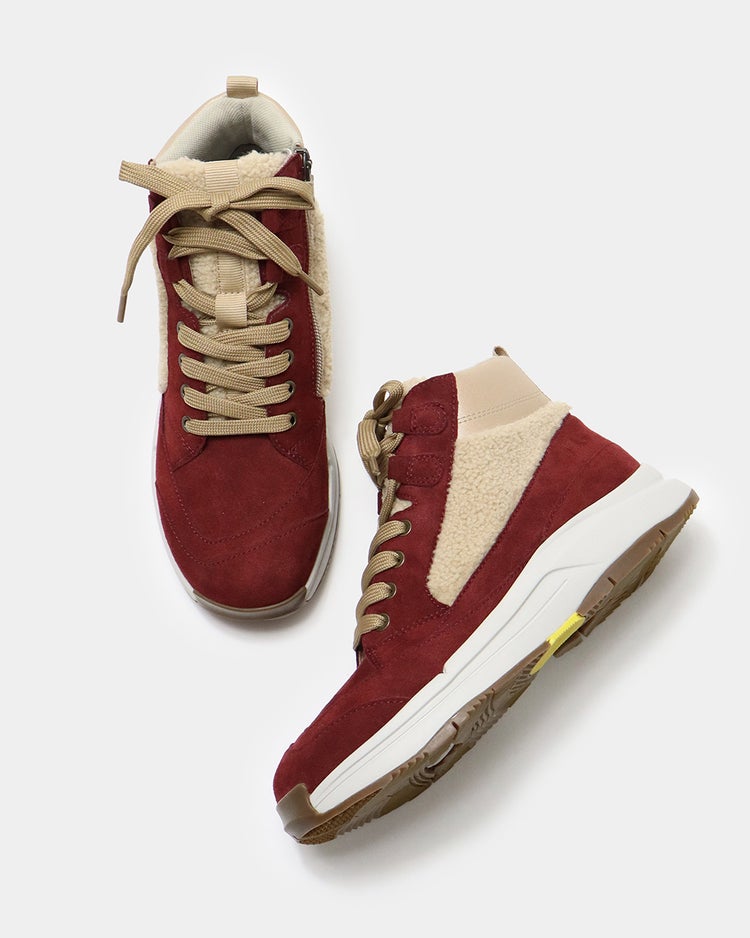 レースアップスニーカーブーツWoW500 詳細画像 バーガンディー 8