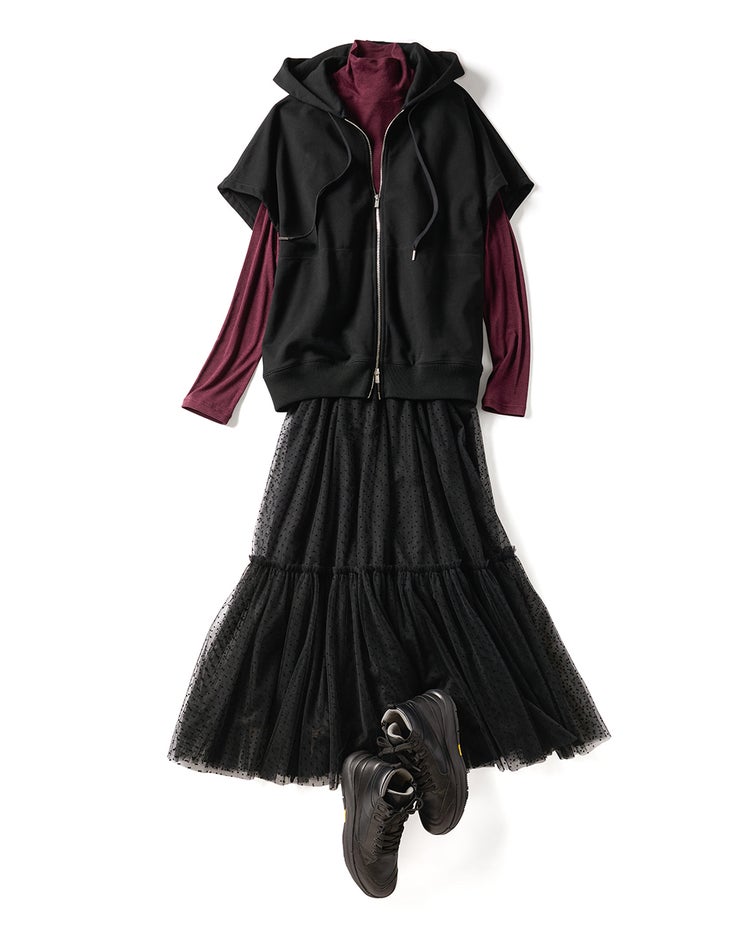 レースアップスニーカーブーツWoW500 詳細画像 ブラック×ブラック 10