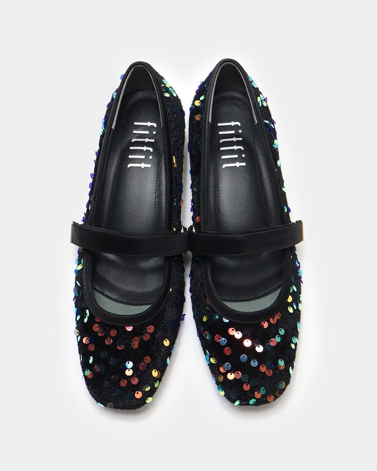 キラキラストラップバレエ800 詳細画像 ブラックマルチ 7