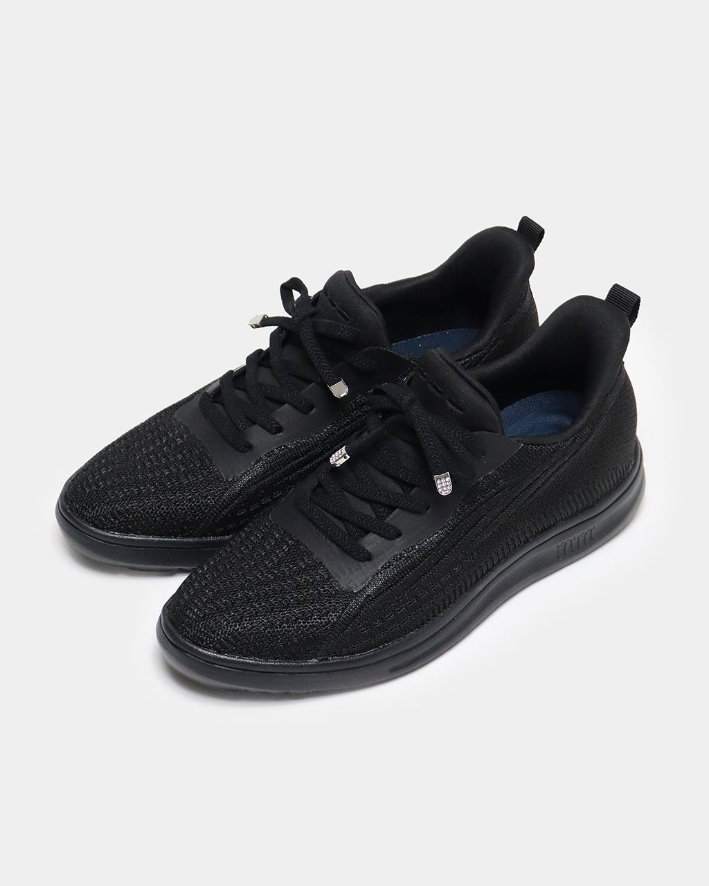 フィットフィット　24.5 新品 ソフトレザースクエアトゥプレーンフラット fs （ブラック