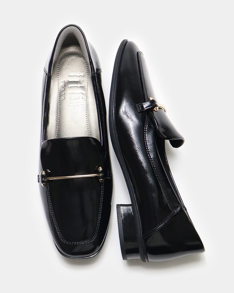 撥水ソフトストレッチローファー801 詳細画像 エナメルブラック 8