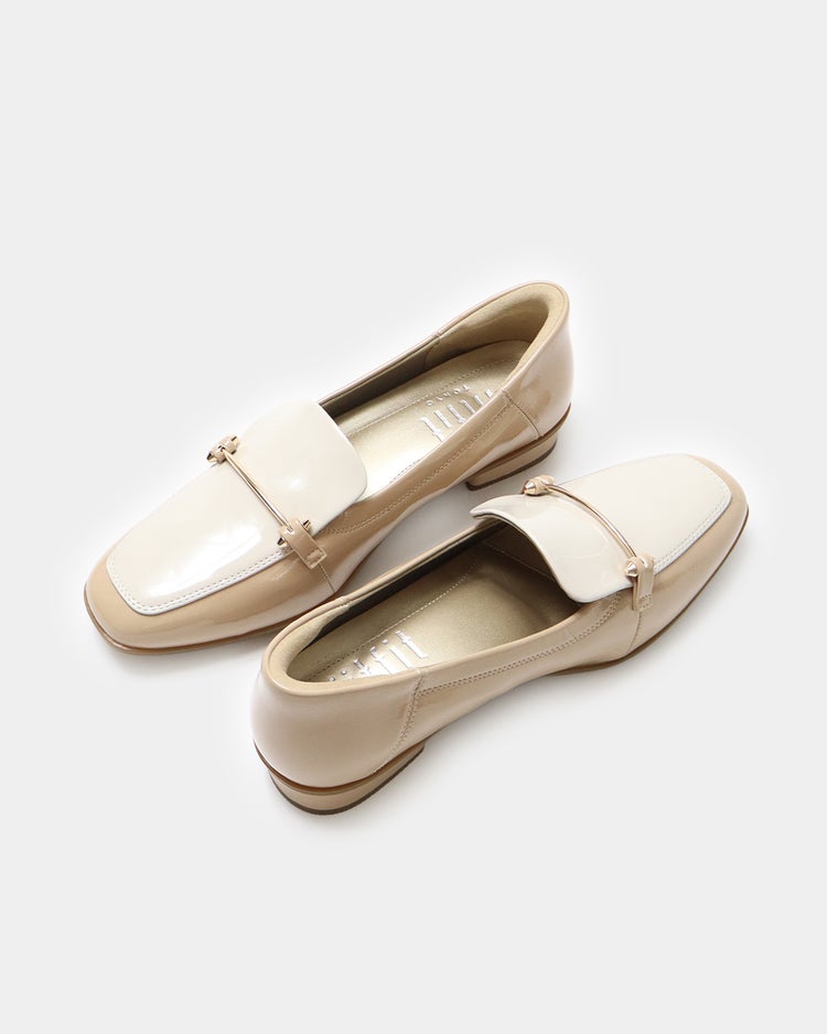 撥水ソフトストレッチローファー801 詳細画像 ベージュ&times;ホワイト 8