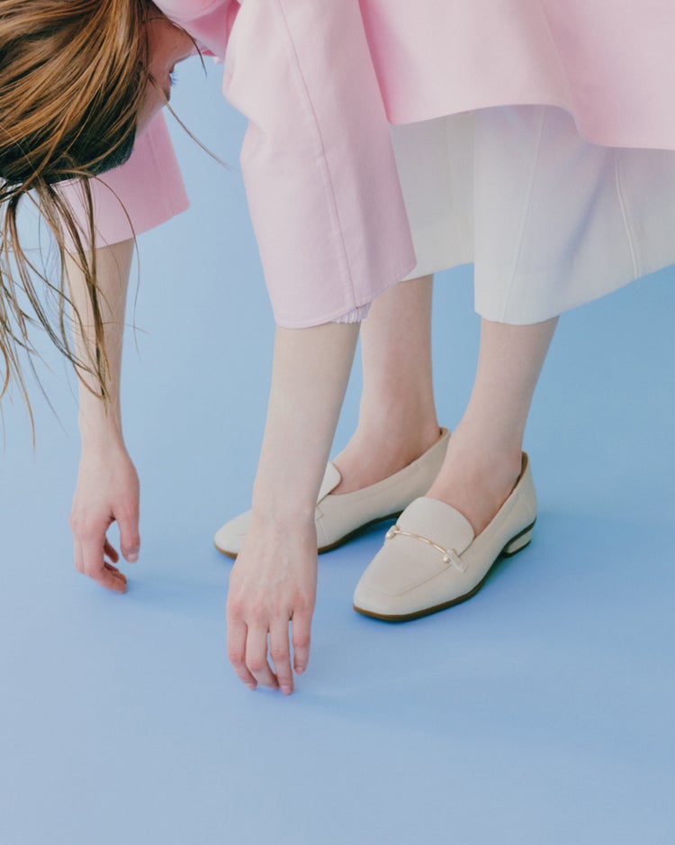 撥水ソフトストレッチローファー801 詳細画像 ホワイトＸゴールド 3