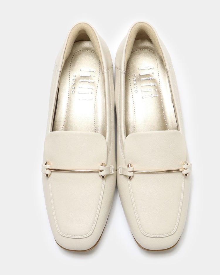 撥水ソフトストレッチローファー801 詳細画像 ホワイトＸゴールド 8