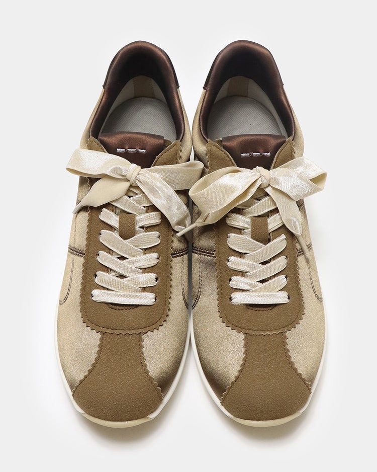 サテンソフトフラットスニーカー620 詳細画像 キャメル&times;Lゴールド 5