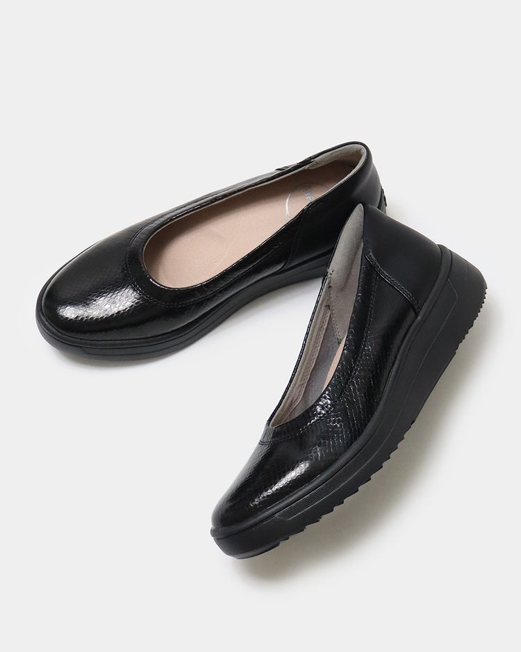 レザーバレエスニーカーLITE601 詳細画像 ブラックパターン 7