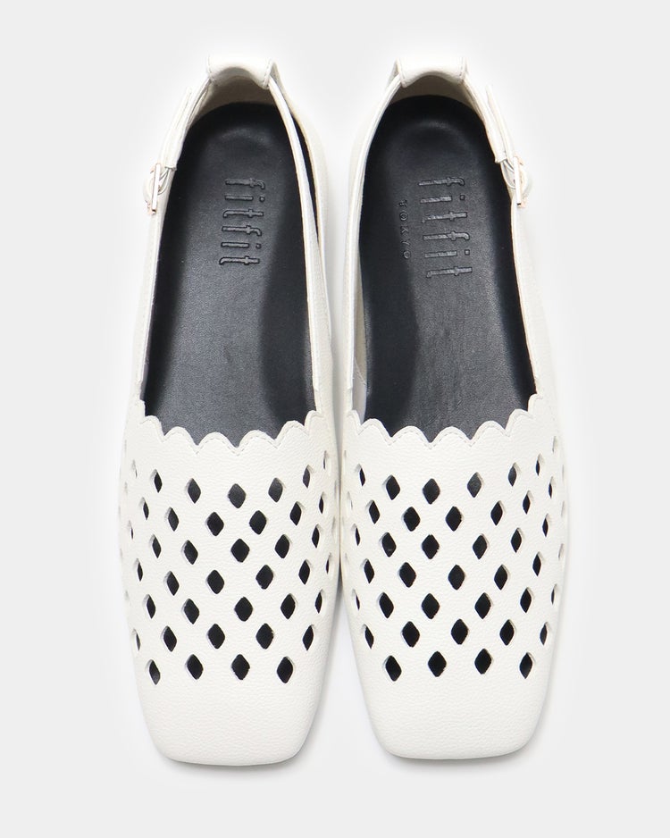 ワイドスクエアカットワークバレエ 詳細画像 オフホワイト 6